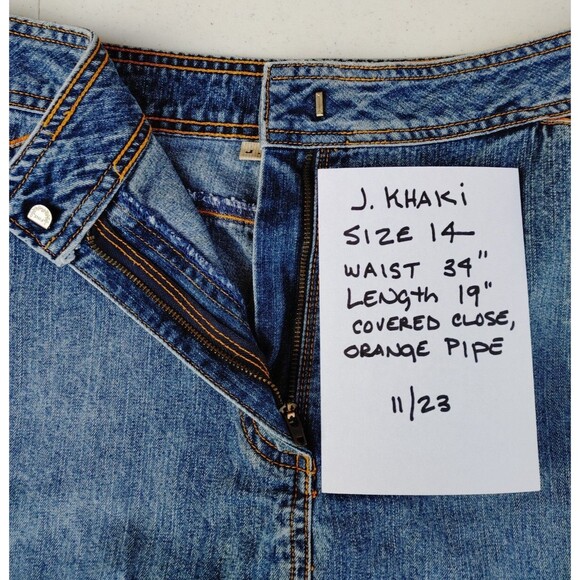 Retro Style Country Cowgrl Y2K denim skirt size 14 J Khaki Brand 34" W  19" L EC - Picture 2 of 5